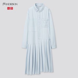 JW Anderson pleated long sleeve shirt dress